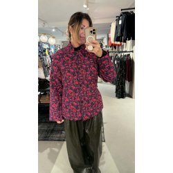 PIECES MAROLINE PRINTED JAKKE BLACK/ DAHLIA - 17160461