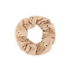SUI AVA FLORAL BRODERIE SCRUNCHIE SALTED CARAMEL - SA2601174