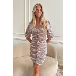 BYIC ALICEIC DRESS LIGHT BROWN SEQUIN- A2514