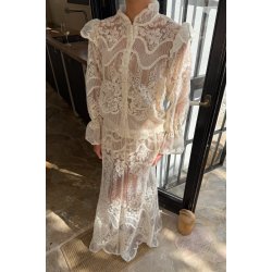 BYIC ELLINORIC LACE MAXI SKIRT OFF WHITE - 2565