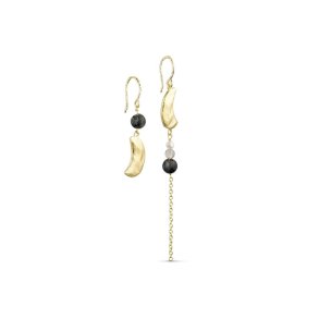 PURE BY NAT NOELLE HOOK ERARRINGS WITH GEMSTONES IN GREAY TONES - 45927