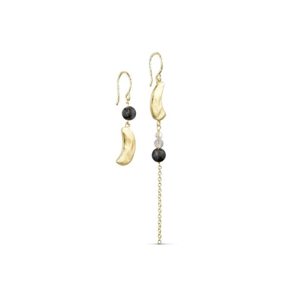 PURE BY NAT NOELLE HOOK ERARRINGS WITH GEMSTONES IN GREAY TONES - 45927