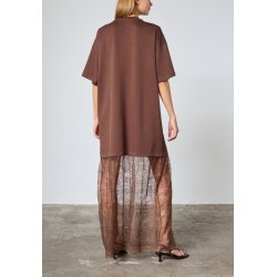 LOVE &amp; DIVINE BRUN KJOLE MED BLONDEKANT  - LOVE1447