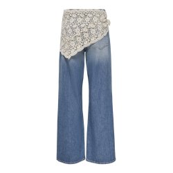ONLY CARRIE CROCHET JEANS MEDIUM BLUE - 15382063