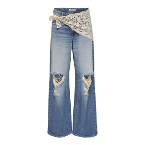 ONLY CARRIE CROCHET JEANS MEDIUM BLUE - 15382063