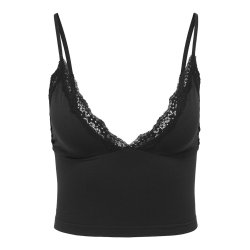 ONY LVICKY LACE SINGLET V-NECK ACC BLACK - 15354407 