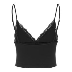 ONY LVICKY LACE SINGLET V-NECK ACC BLACK - 15354407 