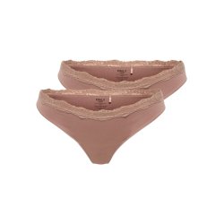  ONLY VICKY LACE THONG 2-PACK COGNAC - 15354513