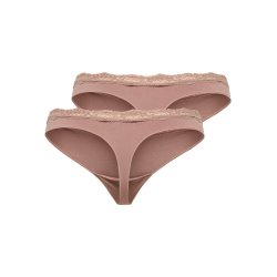  ONLY VICKY LACE THONG 2-PACK COGNAC - 15354513