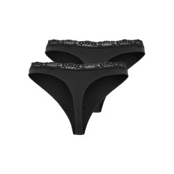 ONLY VICKY LACE THONG 2-PACK BLACK - 15354513 