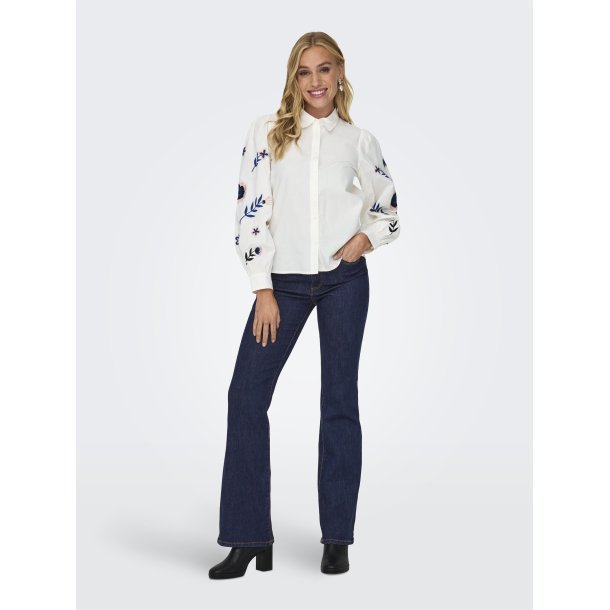  ONLY WAUW DARK BLUE DENIM FLARED RINSE - 15230472