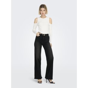 ONLY MADISON BLUSH HW WIDE WASHED BLACK DENIM - 15299796