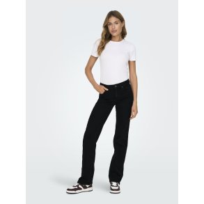 ONLY BLUSH MID STRAIGHT BLACK DENIM - 15330777