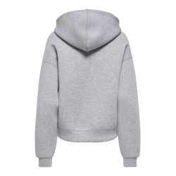 ONLY NAOMI TWO-WAY ZIP HOODIE LIGHT GREY MELANGE- 15383142