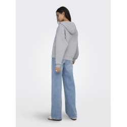 ONLY NAOMI TWO-WAY ZIP HOODIE LIGHT GREY MELANGE- 15383142