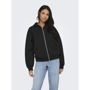 ONLY NAOMI TWO-WAY ZIP HOODIE BLACK- 15383142