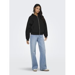 ONLY NAOMI TWO-WAY ZIP HOODIE BLACK- 15383142