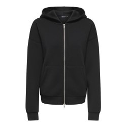 ONLY NAOMI TWO-WAY ZIP HOODIE BLACK- 15383142