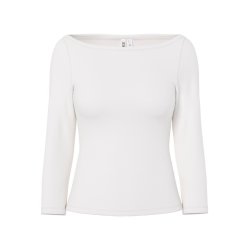 PIECES PHOEBE CLOUD DANCER 3/4 BOATNECK TOP JRS - 17167230 