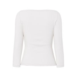 PIECES PHOEBE CLOUD DANCER 3/4 BOATNECK TOP JRS - 17167230 