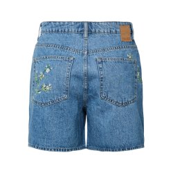 PIECES SKY HW EMBROIDERY DENIM SHORTS MEDIUM BLUE DENIM - 17148991