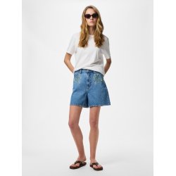PIECES SKY HW EMBROIDERY DENIM SHORTS MEDIUM BLUE DENIM - 17148991