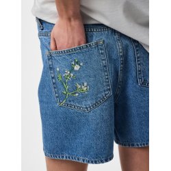 PIECES SKY HW EMBROIDERY DENIM SHORTS MEDIUM BLUE DENIM - 17148991