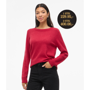  VILA RIL JESTER RED STRIK O-HALS - 14054177
