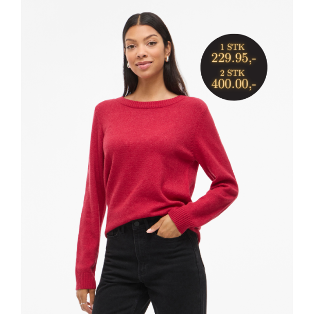  VILA RIL JESTER RED STRIK O-HALS - 14054177