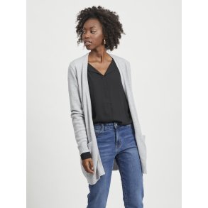 VILA RIL LIGHT GREY OPEN STRIK CARDIGAN - 14044041