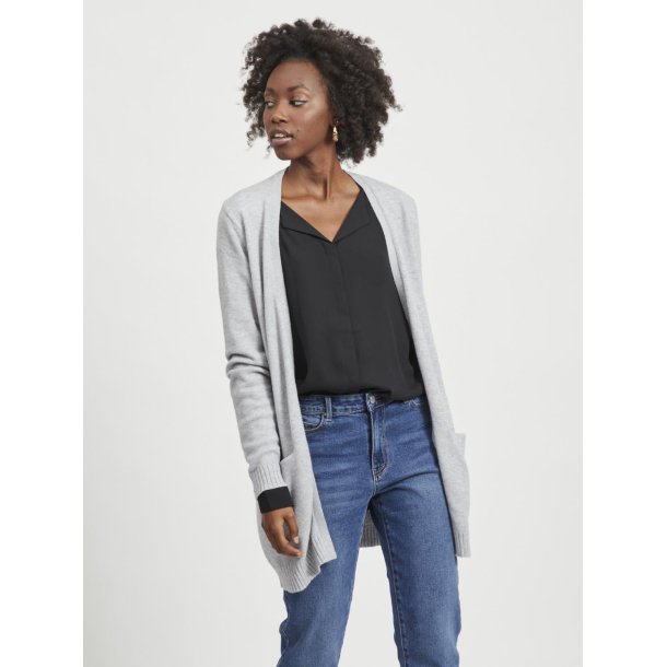 VILA RIL LIGHT GREY OPEN STRIK CARDIGAN - 14044041