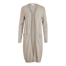 VILA RIL NATURAL MELANGE LONG STRIK CARDIGAN - 14042770