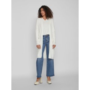 VILA RIL WHITE ELYSSIUM LONG STRIK CARDIGAN - 14042770