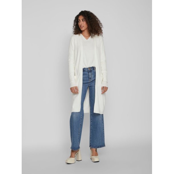 VILA RIL WHITE ELYSSIUM LONG STRIK CARDIGAN - 14042770