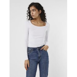 VERO MODA BASIS U-HALS LANG BLUSE HVID - 10152908