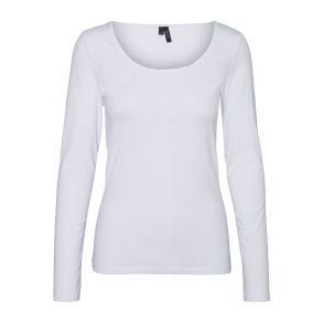 VERO MODA BASIS U-HALS BLUSE HVID - 10228809