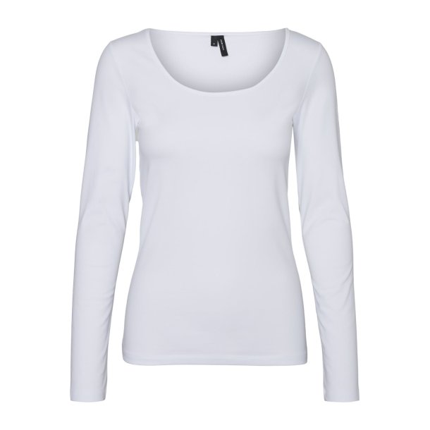 VERO MODA BASIS U-HALS BLUSE HVID - 10228809