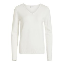 VILA RIL WHITE ALYSSUM STRIK V-HALS   - 14042769