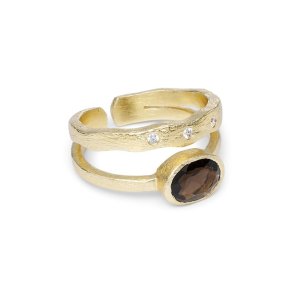 PURE BY NAT SILVIA RING G/B SMOKY QUARTZ - 48336