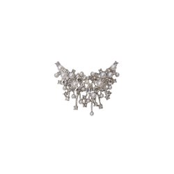BLACK COLOUR DROP BROOCHE SILVER COLOURED - 4532