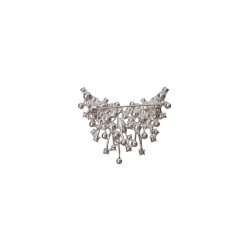 BLACK COLOUR DROP BROOCHE SILVER COLOURED - 4532