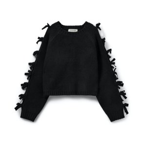 SOFIE SCHNOOR PERMELISW BOW KNIT SWEATER BLACK � S261205