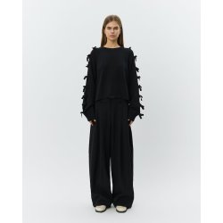 SOFIE SCHNOOR PERMELISW BOW KNIT SWEATER BLACK � S261205