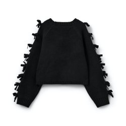 SOFIE SCHNOOR PERMELISW BOW KNIT SWEATER BLACK � S261205