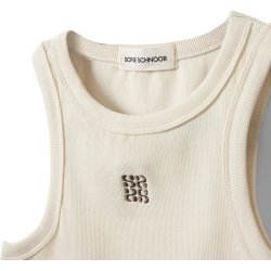 SOFIE SCHNOOR BECASW RIB TANK TOP CREAM WHITE - S262362