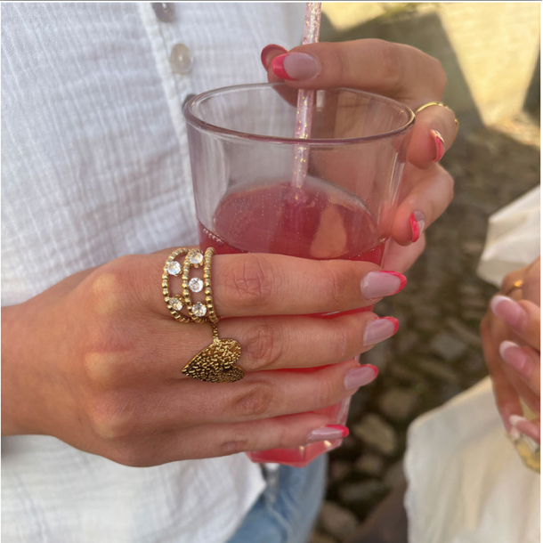 WOLFF JEWELRY CRYSTAL RING GOLD - 1137
