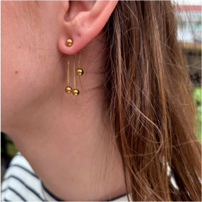 WOLFF JEWELRY BIG BOBLE ERRINGS GOLD - 1194