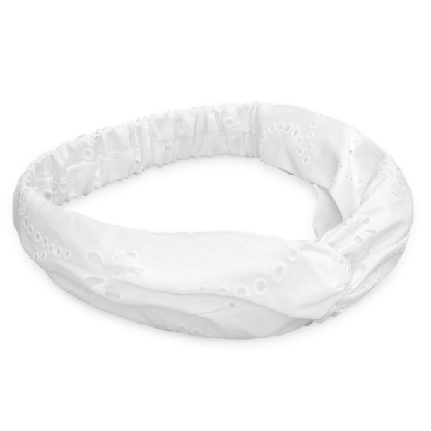  SUI AVA FLORAL BRODERIE TWIST HEADBAND - SOFT WHITE- SA2601170