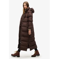 SUPERDRY MAXI HOODED PUFFER COAT COFFEE BEAN BROWN � W5011643A
