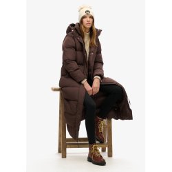 SUPERDRY MAXI HOODED PUFFER COAT COFFEE BEAN BROWN � W5011643A